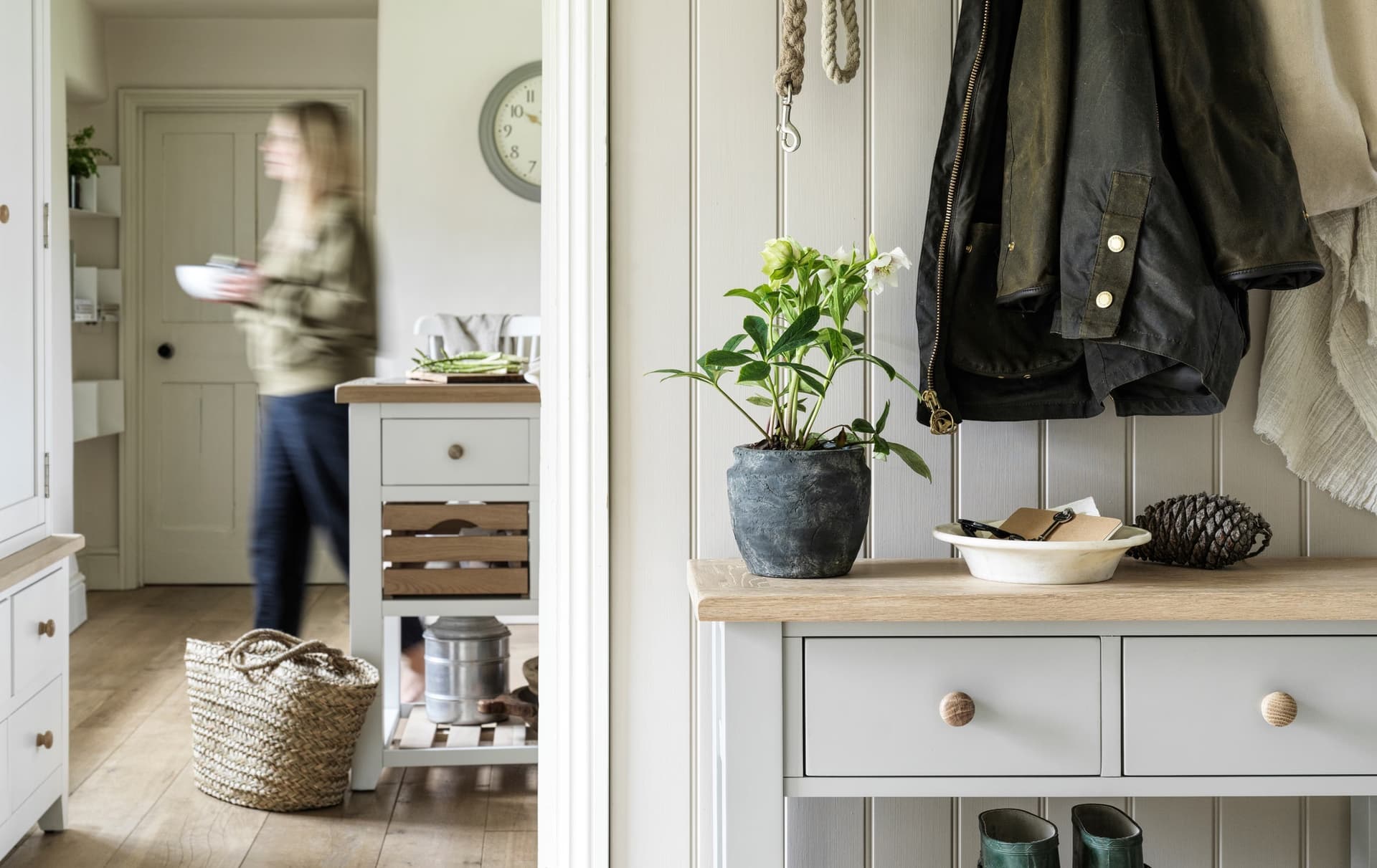 Inside a woman's home featuring Cotswold Co furniture