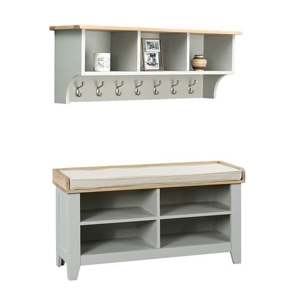 Chester Dove Grey Hallway Shoe Bench Set The Cotswold Company