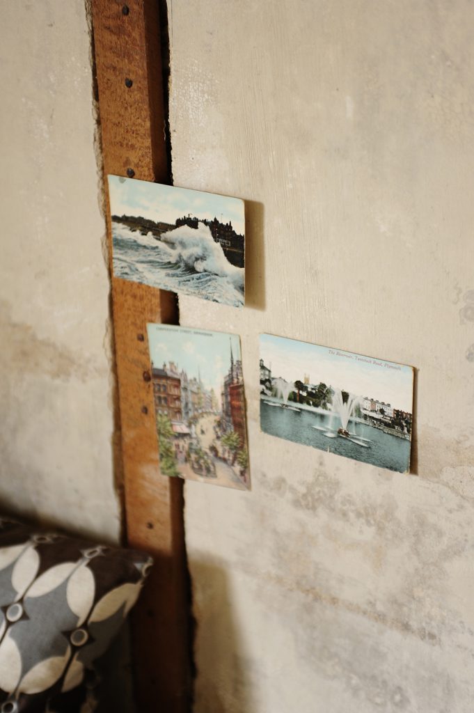 Vintage postcards, wall art, hallway, decoration, seaside postcards