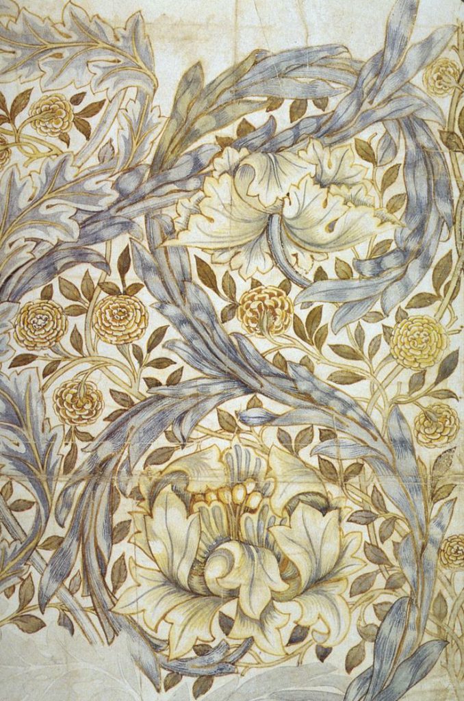 Design for African Marigold printed textile design by William Morris, 1876