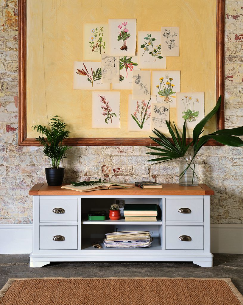 botanical, plants, painted furniture, rustic