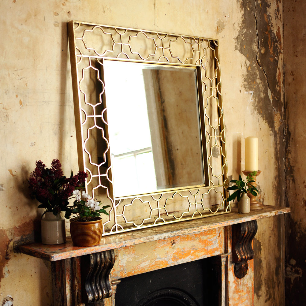 Mirror, gold, metal, fireplace, vintage, antique, period property