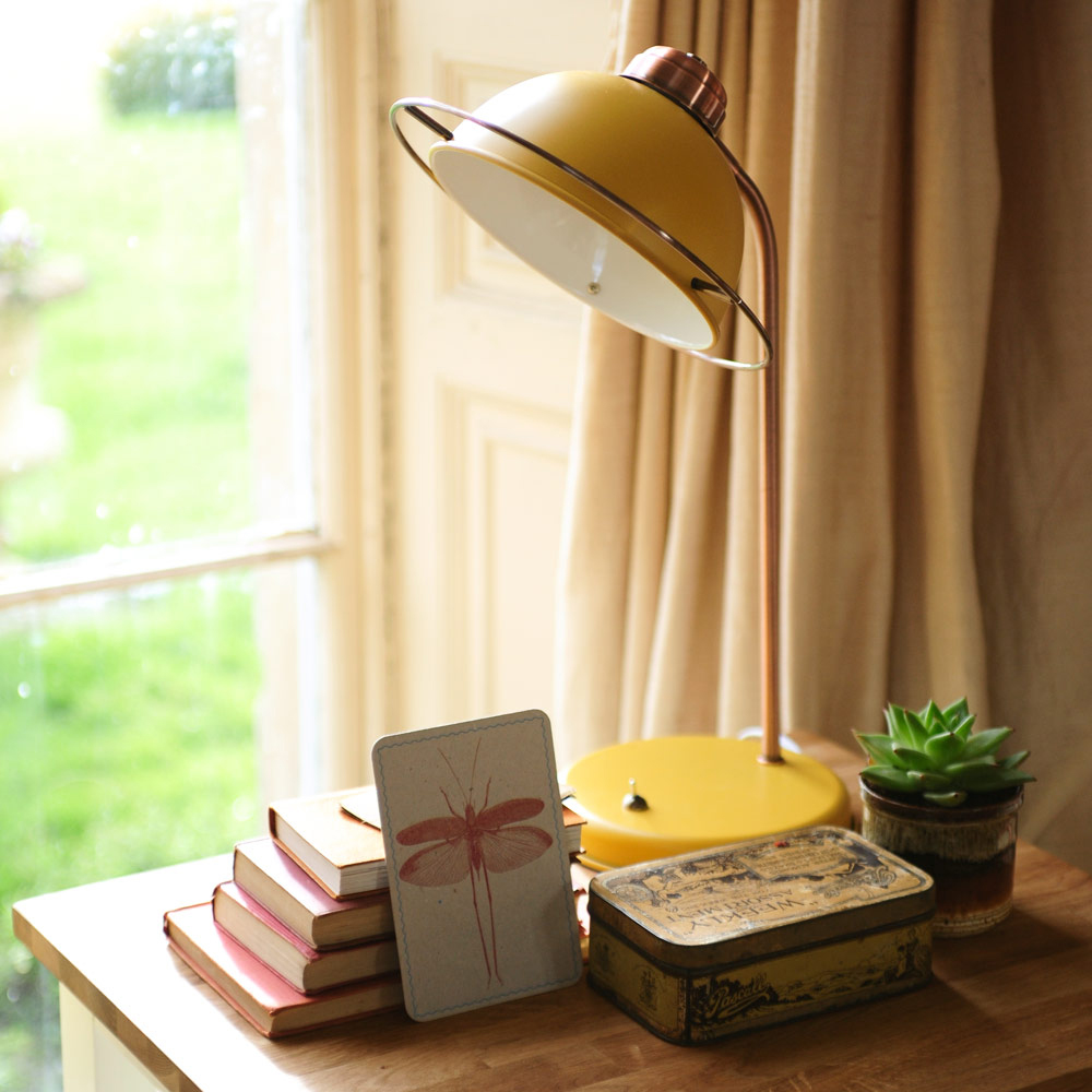 mustard lamp, retro, lighting, table lamp