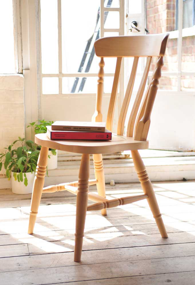Pine chair, country kitchen, cookbooks, herbs