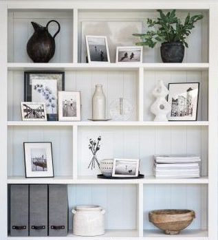 Stow Warm White large bookcase with ideas for personalised Mother's Day gifts