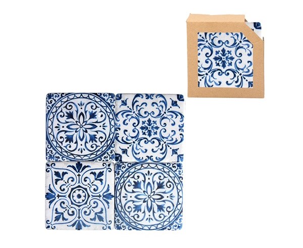 indigo pattern tile, coasters, the cotswold company
