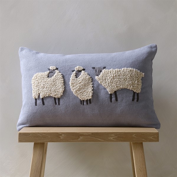 cotswold company, handmade, cushion, three sheep