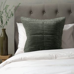 colours of nature, fern green cushion, bed cushion, velvet cushion